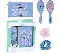 Set accessori capelli Stitch Disney spazzola districante 2 scrunchies e beauty case idea regalo stile kawaii