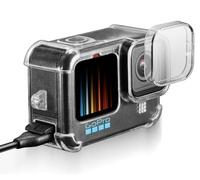Set Accessori compatibile con GoPro Hero 12/11/10/9 Black | Custodia Protettiva Trasparente | Coperchio Batteria | Pellicola Protettiva per Schermo | Laccetto
