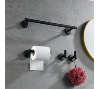 Set accessori da bagno a 4 pezzi, inclusi portasalviette, portarotolo e 2 ganci per accappatoio, set portasalviette in acciaio inossidabile montato a parete, set accessori da bagno, decorazione regalo