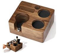 Set Accessori Espresso 54mm, Stazione Tamper in Legno 8 in 1 con Altezza Regolabile, Base Antiscivolo e 3 Cuscinetti in Silicone - Organizzatore per Portafilter, Dosatore, Spazzola e Distribuitore