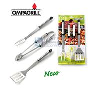 Set per barbecue kit accessori in acciaio inox pinza paletta forchettone bbq
