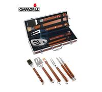 SET ACCESSORI PER BARBECUE 5 PEZZI ACCIAIO INOX UTENSILI BARBECUE CON VALIGETTA