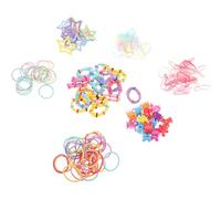 Set Accessori per Chioma Bambina, Elastici Mini Colorati e Fermagli | Combinazioni Vivaci, Design Carini, Plastica Metallo Cloth Gomma, per Ragazze