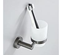 Set accessori per il bagno con portasciugamani grigi Portascopino in ottone Portasalviette di carta Doccia Portasapone Gancio da parete Portaasciugacapelli e portabicchieri Rotolo di carta O