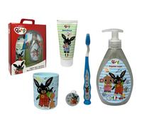Set accessori per la cura dell'igiene personale per bambini 4 pezzi spazzolino manuale dentifricio bicchiere sapone per le mani (Bing)