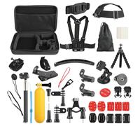 Set Accessori Sport Camera 50-in-1 - Compatibile con GoPro Hero 13/12/11/10, Insta360, AKASO, Campark e altro - Plastica/Metallo - Con Custodia da Trasporto, Ideale per Viaggi, Sport, Outdoor (Nero)