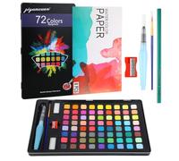 Set Acquerelli Professionali - 72 Colori con Pennelli, Carta, Matita e Accessori. Kit per Dipingere, Kit Pittura Adulti, Acquarelli per Dipingere, Acquerelli per Bambini.