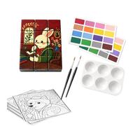 Set Acquerelli Puzzle a da viaggio pittura rilassante colorare creativo | Colori ad magnetici Per disegno studio scuola aula viaggio 3 anni bambini ragazzi e ragazze