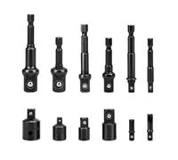 Set adattatore e riduttore in acciaio Cr-V con codolo esagonale da 1/4" avvitatore a percussione per trapano senza fili