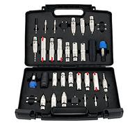 Set Adattatori Audio Pronomic ADC-34 in Valigetta - 34 Adattatori in un Case - Completo in Valigetta Porta Accessori - Nero