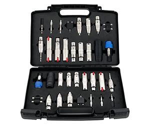 Set Adattatori Audio Pronomic ADC-34 in Valigetta - 34 Adattatori in un Case - Completo in Valigetta Porta Accessori - Nero