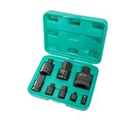 Set adattatori da 8 pezzi con attacco da 1/4″, 3/8″, 1/2″ e 1″ | WIESEMANN 80010 | lega acciaio in cromo e vanadio | set per chiavi a bussola | maschio | femmina | valigetta per trasporto