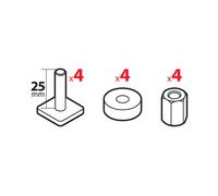 Set adattatori porta sci Pro-Slider (N40000-N40001) per barre Silenzio e Yakima