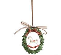 Set Addobbi di Natale in Resina per stile Classico Varie Dimensioni | Sturdy Resin, Classic Red/green Designs, Lightweight For Easy Hanging, Festive Party Decor, Various Sizes Included