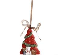 Set Addobbi di Natale in Resina per stile Classico Varie Dimensioni | Sturdy Resin, Classic Red/green Designs, Lightweight For Easy Hanging, Festive Party Decor, Various Sizes Included