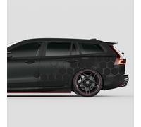 Set adesivi a nido d'ape auto "nero opaco" pellicola esagonale nido d'ape dec...