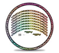 Set Adesivi Cerchi Bici MTB Camouflage Holo Argento Lucido 27-29 Pollici RX032