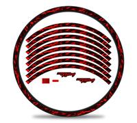 Set Adesivi Cerchi Bici MTB Racing Neon Rosso Lucido 27-29 Pollici RX026