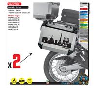 Set Adesivi compatibili valigie laterali Moto GIVI Skyline città Parigi GV 06