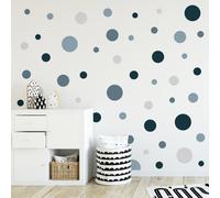 Set adesivi murali 100 cerchi blu adesivi pellicola cameretta bambini cameret...