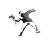 Set adesivi per banksy graffiti street art jet de fleurs bouquet guerra intifada love libertà (9x9cm) vinile resistant eau & uv