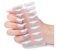 Set Adesivi Per Manicure Francese Design Resistente Ai Chip Adesione Senza Soluzione Continuità Perfetto Forme Unghie Corte O Lunghe Design Unghie Alla