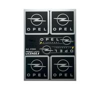 Set Adesivi Realizzati per Opel Motorsport, Logo Nero e Cromo, Prodotto con Licenza, 94 x 131 mm (6 Sticker)