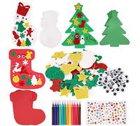 Set Adesivi Schiuma Natalizi Adesivi Glitterati Bambini Gemme Adesivi Occhi Mobili Lavoretti Fogli Schiuma Colorati Albero di Natale Regalo Decorazioni Natalizie Scrapbooking Artigianato Fai da Te