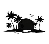 Set Adesivi Strand Soleil Mare 102, 5x56cm Auto Caravan Camper KX102 Nero