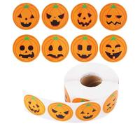 Set Adesivo di Design di Zucca - 500 Pezzi .. Rotondi Oggetti Artigianali di Halloween | Collezione .. d'Arte di Zucca Perfetta per Mestieri, Carte Fatte a Mano, Decorazioni Regalo