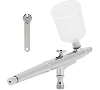 Set aerografo da 0,3 mm per trucco, pittura su modelli e arte, pistola a spruzzo professionale con ugello incorporato, kit aerografo in materiale di rame include chiave e manuale