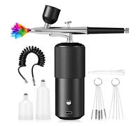 Set Aerografo, Kit Aerografo, Set Aerografo Senza Fili, Aerografo Con Compressore USB Ricaricabile, Kit Aerografo Con Compressore Per Pittura Di Modelli, Trucco, Barbiere, Decorazione Di Torte (Nero)