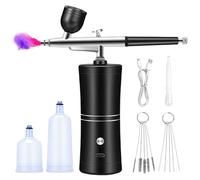 Set Aerografo, Kit Aerografo, Set Aerografo Senza Fili, Aerografo Con Compressore USB Ricaricabile, Kit Aerografo Con Compressore Per Pittura Di Modelli, Trucco, Barbiere, Decorazione Di Torte (Nero)