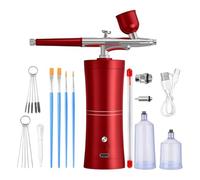 Set aerografo portatile compatto connettore USB-C 0,4 kg leggero (rosso)