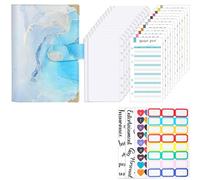 Set agenda in pelle con buste per contanti, fogli di bilancio, etichette adesive