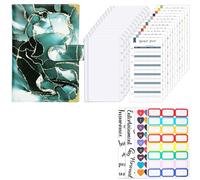 Set agenda in pelle con buste per contanti, fogli di bilancio, etichette adesive