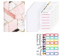 Set agenda in pelle con buste per contanti, fogli di bilancio, etichette adesive