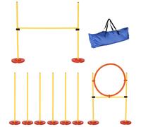 Set Agility Dog 3 Esercizi: Slalom, Ostacoli, Anello, per Addestramento Cani