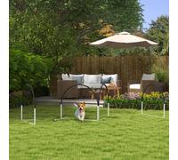 Set Agility Dog 4 Pezzi con 4 Picchetti e Borsa da Trasporto, 89x69x99 cm, Bianco e Nero