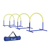 Set Agility Dog con 4 Archi Componibili e Borsa da Trasporto Blu e Giallo