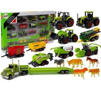 Set agricolo con trattori, rimorchi e animali