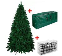 Albero Di Natale Artificiale Folto Effetto Realistico 438 Rami Ampia Chioma Montaggio Rapido E Facile Foglia Con Doppia Colorazione In PVC Abete Natalizio Con Base In Metallo (150 Cm)