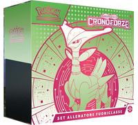 Set Allenatore Fuoriclasse (Fogliaferrea) dell'espansione Scarlatto e Violetto, Cronoforze del GCC Pokémon (1 carta promo olografica di Spineferree, 9 buste espansione e accessori premium), italiano