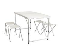 Set Alluminio Tavolo Campeggio Pieghevole 120 CM Con 4 Sgabello Giardino