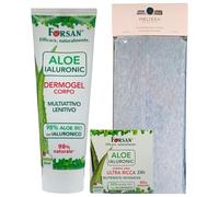 SET ALOE IALURONIC: Dermogel Corpo Multiattivo Lenitivo 200ml + Crema Viso Ultra Ricca 24h, Nutriente e Intensiva 50ml + Fascia Per Capelli (Colori Assortiti)