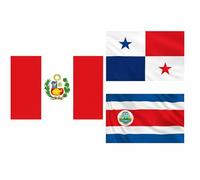 Set America Latina: Istituzionale e Navale - 3 Bandiere Militari Originali - Perù, Panama, Costa Rica