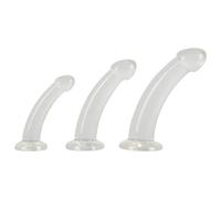 Dildo dilatazione anale Anal Training Set trasparente Flessibile con Ventosa