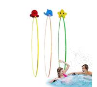 Set anelli per immersione in piscina - Confezione da 3 Swim Thru con base stabile | Divertenti giocattoli l'allenamento subacqueo bambini adulti, giochi estivi feste acqua, strumenti la pratica della
