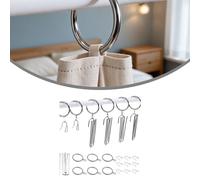 Set anelli per tende in acciaio argento con ganci a pizzico 7,10x2,10x2,60