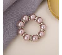 Set Anelli Tovagliolo Perla Rosa 24pz per Matrimonio Banchetto Hotel e Festa Uso